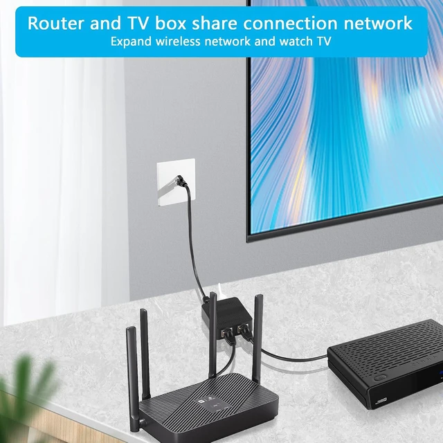 Alt view image 4 of 7 - R RJ45 Ethernet Splitter Adapter Gigabit, RJ45 Network Splitter 1 to 2, Cat5, Ca