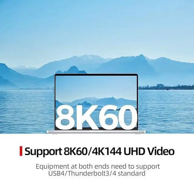 Alt view image 2 of 5 - Optical Fiber USB4 Cable Support 40Gbps 8K60 4K144 PD100W Full Function TypeC Cable 30M Compatible with ThunderBolt4 (5M/16FT)