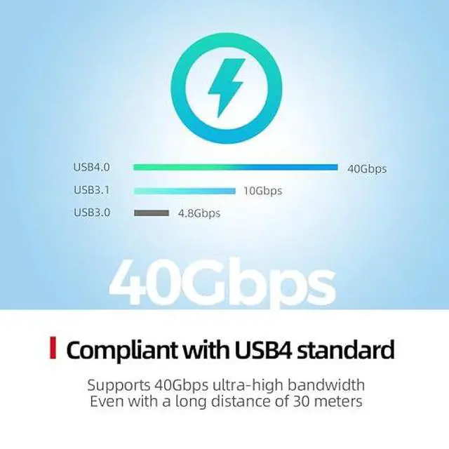 Alt view image 5 of 5 - Optical Fiber USB4 Cable Support 40Gbps 8K60 4K144 PD100W Full Function TypeC Cable 30M Compatible with ThunderBolt4 (5M/16FT)