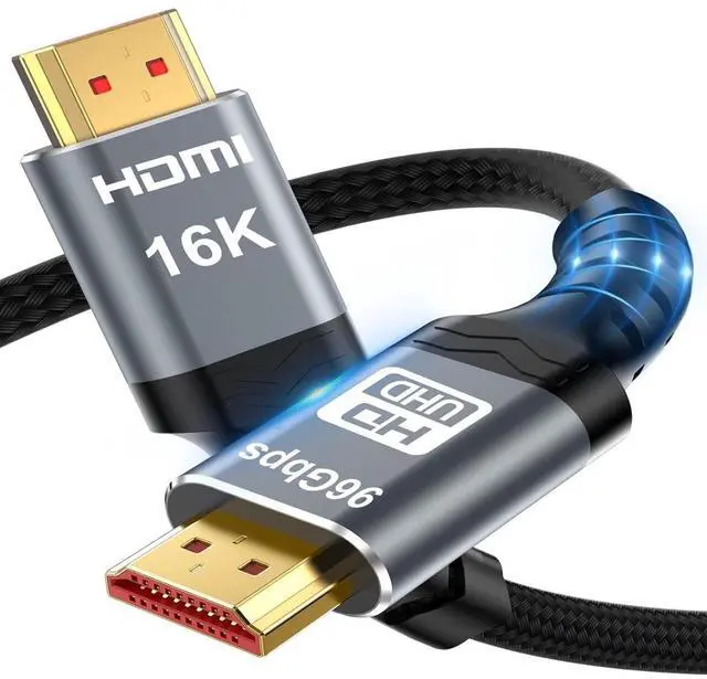 Main image of HDMI 2.2 Cable 16.4FT (5M), 28AWG Ultra High Speed HDMI Cable, 16K@60Hz, 8K@60Hz, 4K@240Hz, eARC, HDR10+, 48Gbps, 3D, Ethernet, Gold-Plated HDMI Cable for TV, Monitor, Projector, Gaming