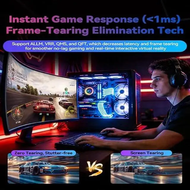 Alt view image 4 of 4 - HDMI 2.2 Cable 32.8FT (10M), 96Gbps Ultra High Speed HDMI Cable, 16K UHD, 8K@120Hz, 4K@240Hz, Gaming Grade Low Latency (<1ms), ALLM, VRR, QMS, QFT, HDR, eARC, Gold-Plated HDMI Cable for TV, Monitor &