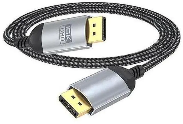 Main image of DisplayPort 2.1 Cable 16.4FT (5M), 80Gbps UHBR20 DP Cable, 16K@60Hz, 8K@120Hz, 4K@240Hz, High Refresh Rate Gaming Cable, HDR, DSC 1.2, G-Sync & FreeSync Compatible, Braided DP Cable for Monitor & PC
