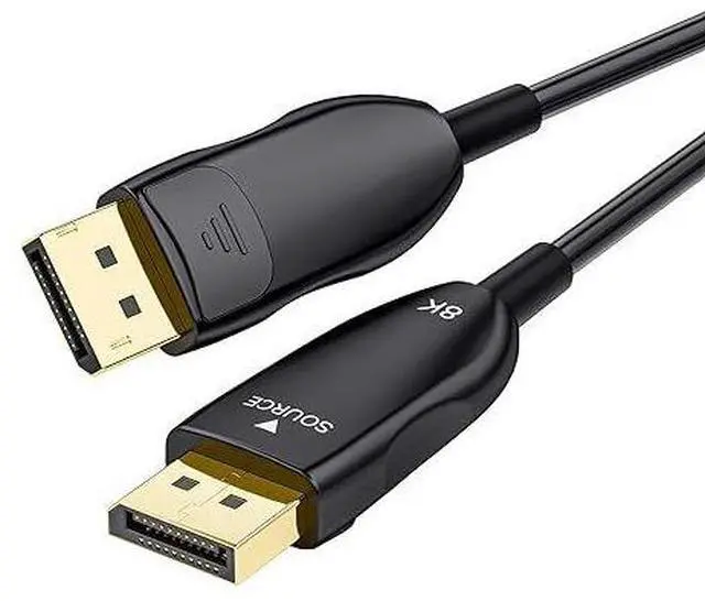 Main image of Active Optical DisplayPort 2.1 Cable 16.4FT (5M), Fiber Optic DP Cable, 54Gbps UHBR13.5, 8K@60Hz, 4K@240Hz, HBR3 Compatible, HDR, DSC, G-Sync & FreeSync Gaming DisplayPort Cable for Monitor & PC