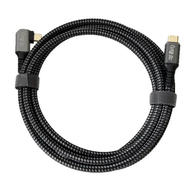 Alt view image 6 of 6 - USB4 Type-C Cable 6.6FT (2M), Right Angle USB C to USB C Cable, 240W PD Fast Charging, 20Gbps Data Transfer, 8K Video Support, USB-C Male to Male Cable for Laptop, Monitor, Docking Station