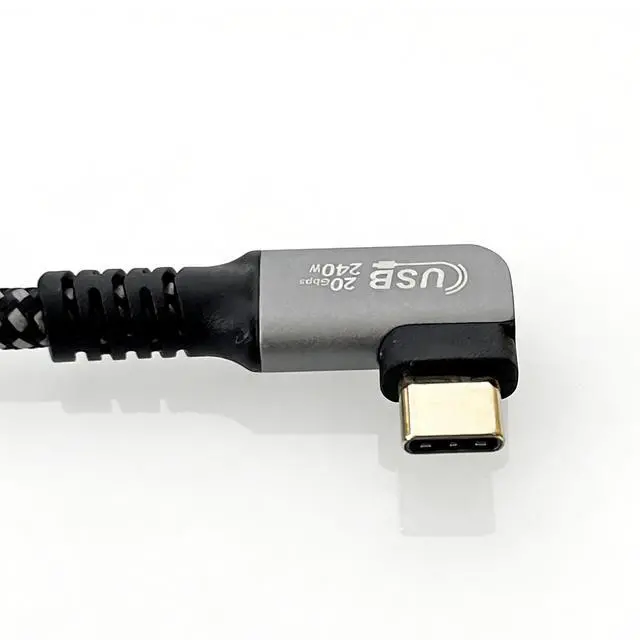 Alt view image 5 of 6 - USB4 Type-C Cable 6.6FT (2M), Right Angle USB C to USB C Cable, 240W PD Fast Charging, 20Gbps Data Transfer, 8K Video Support, USB-C Male to Male Cable for Laptop, Monitor, Docking Station