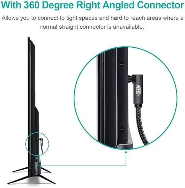 Alt view image 2 of 5 - 90 Degree Toslink Optical Cable 360 Degree Free-Rotating Plug Fiber Optic Cable S/PDIF Toslink Male to Male for Home Theater, Sound Bar, TV, PS4, Xbox,Grey (3.3ft/1m)