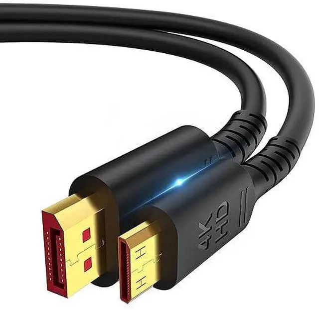 Main image of 4K DisplayPort to Mini HDMI Cable 5FT, DP to Mini HDMI Male Video UHD 1440P/2K@120Hz,4K@60 CL3 DP to Mini HDMI Uni-Directional Cord for NVIDIA, KYY,ARZOPA,VILVA,MNN, Portable Monitor