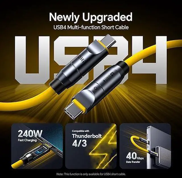 Alt view image 3 of 6 - 240W 8 in 1 USB 4 Cable Set, The Future 240W PD3.1 USB C Fast Charging Cable Supports 40Gbps Data Transfer 8K HD Display for iPhone17 Pro Max MacBook Pro Air iPad Galaxy