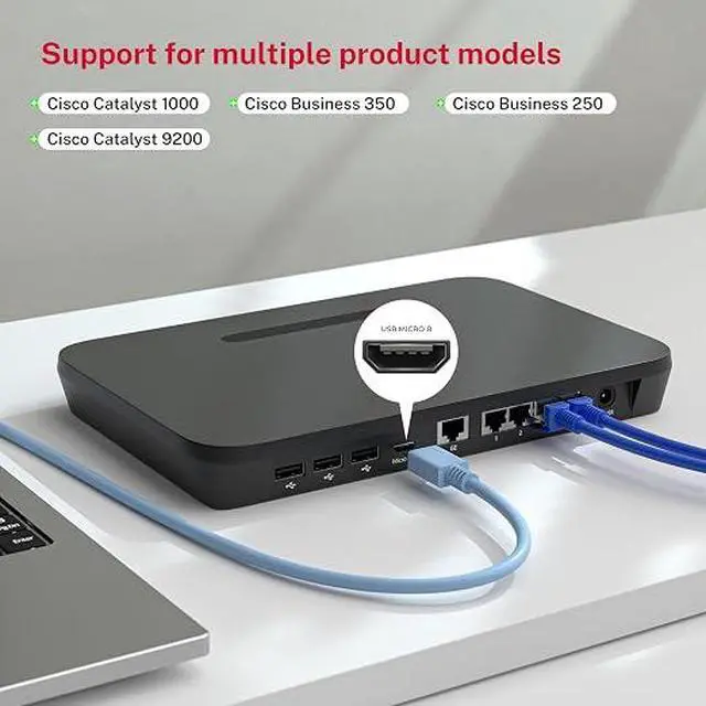 Alt view image 5 of 6 - USB to Micro USB Console Cable with FTDI Chipset, RS232 Serial Port Adapter for Cisco Routers/Switches, PLC, Industrial Control Devices, Compatible with Windows/Mac/Linux (6ft/1.8m)