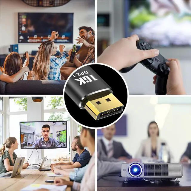 Alt view image 2 of 4 - DisplayPort 2.1 Cable 16.4FT (5M), 40Gbps DP Cable, 16K@30Hz, 10K@60Hz, 8K@60Hz, 4K@240Hz, DSC, HDR, VRR, G-Sync & FreeSync Compatible