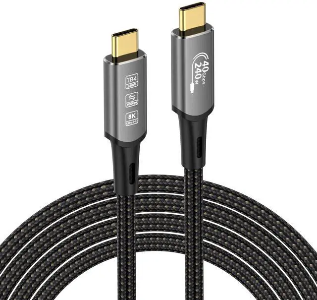 Main image of USB4 Thunderbolt 4 Cable 9.8FT (3M), 40Gbps High Speed USB-C Cable, 240W PD 3.1 Fast Charging, 8K@60Hz Video Support, 5A EPR Charging Cable, Gold-Plated Connector,