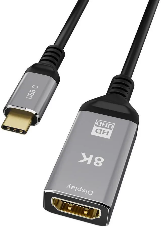 Alt view image 2 of 3 - USB-C to HDMI Cable 8K@60Hz, Type-C to HDMI Adapter Cable, 8K UHD Video Converter, Dynamic HDR, High Refresh Rate Display Cable for Laptop, MacBook