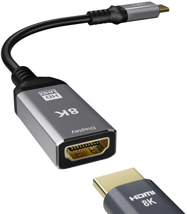 Alt view image 3 of 3 - USB-C to HDMI Cable 8K@60Hz, Type-C to HDMI Adapter Cable, 8K UHD Video Converter, Dynamic HDR, High Refresh Rate Display Cable for Laptop, MacBook
