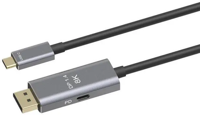Main image of USB-C to DisplayPort Cable with PD Charging Port 3.3FT (1M), 8K@60Hz Fiber Optic Video Cable, USB Type-C Display Adapter, Lossless Transmission