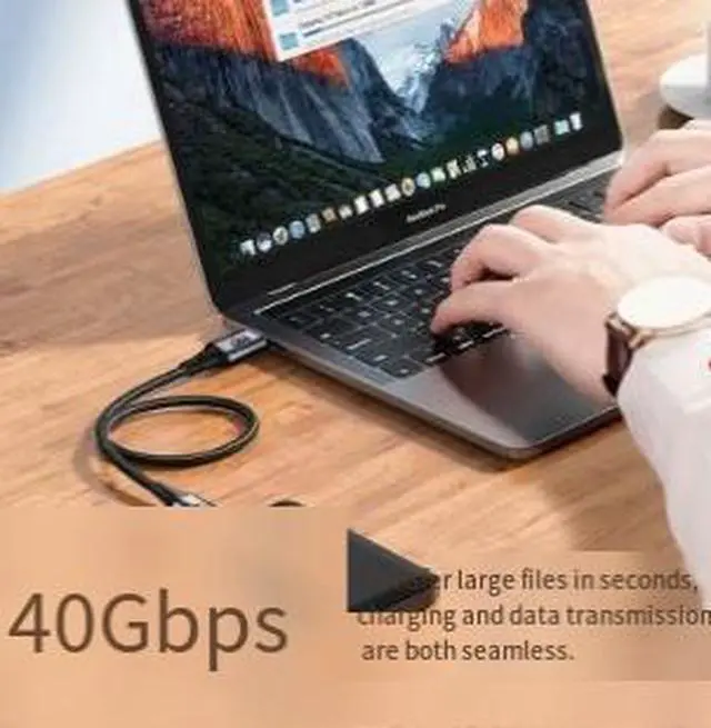 Alt view image 4 of 4 - USB4 Thunderbolt 4 Cable 3.9FT (1.2M), 40Gbps High Speed USB-C Cable, 100W PD Fast Charging, 8K@60Hz Video Support