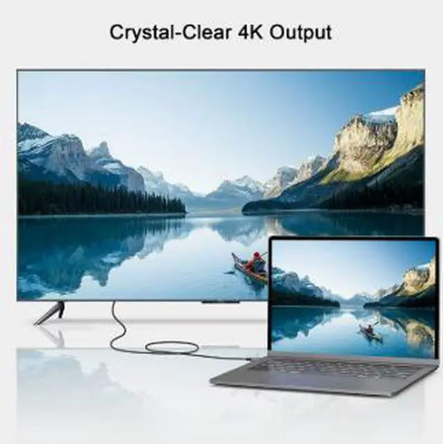 Alt view image 2 of 5 - USB-C to DisplayPort Cable 3.9FT (1.2M), 4K@60Hz Type-C to DP Cable, 2K@165Hz High Refresh Rate Video Cable, Nylon Braided DisplayPort Adapter, Gold-Plated Connector for MacBook Pro