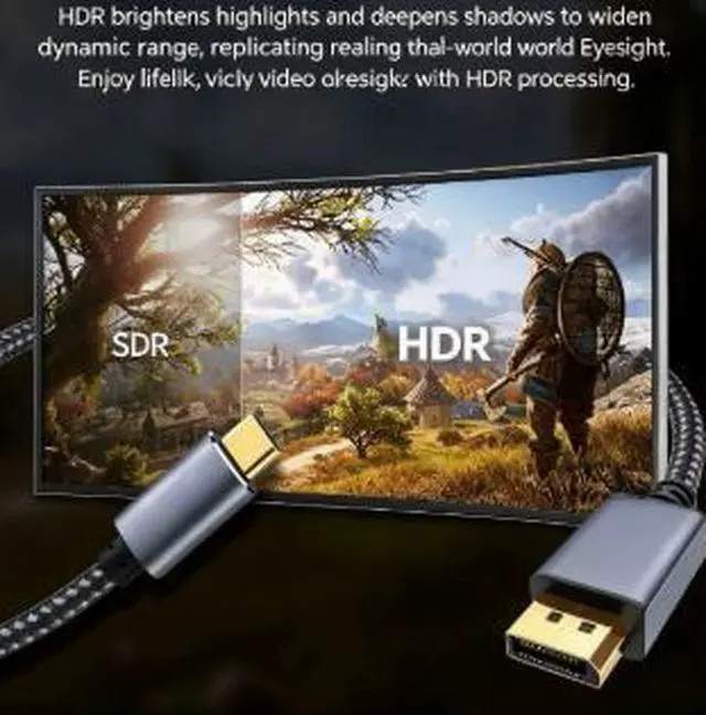 Alt view image 4 of 4 - USB-C to DisplayPort Cable 9.8FT (3M), 8K@60Hz Type-C to DP Video Cable, DisplayPort Alternate Mode Cable, High Resolution Display Adapter for Laptop