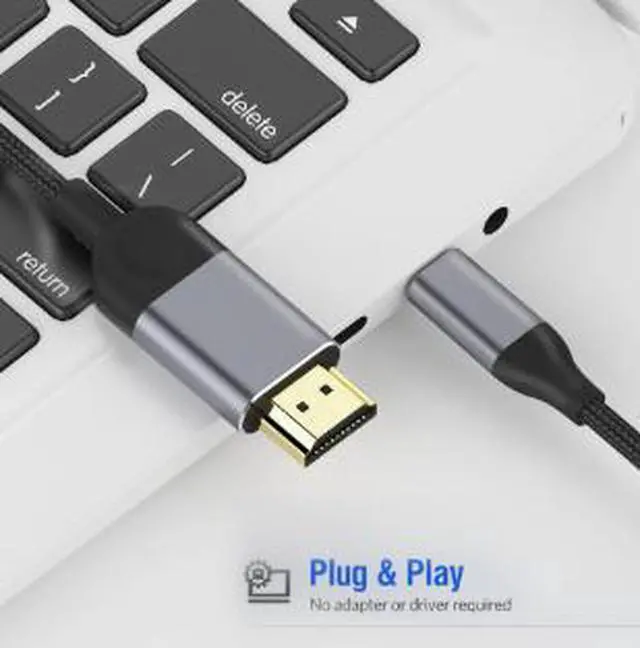 Alt view image 3 of 5 - USB-C to HDMI Cable 9.8FT (3M), 4K@30Hz Type-C to HDMI Video Cable, USB-C Display Adapter Cable for Laptop