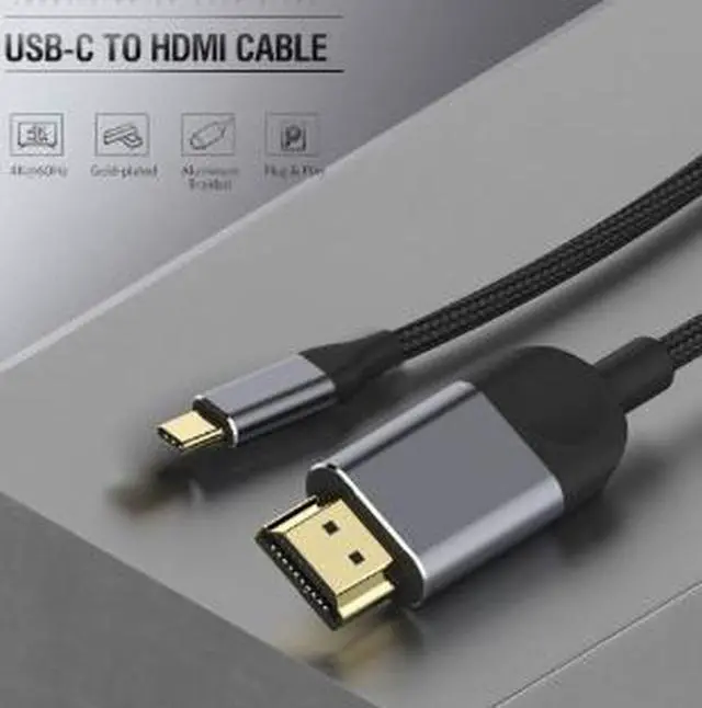 Alt view image 4 of 5 - USB-C to HDMI Cable 9.8FT (3M), 4K@30Hz Type-C to HDMI Video Cable, USB-C Display Adapter Cable for Laptop
