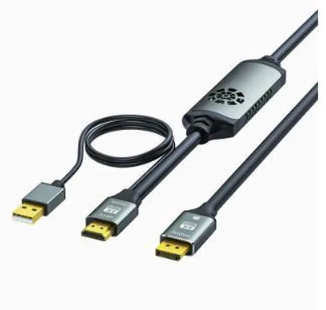Main image of HDMI 2.1 to DisplayPort 1.4 Cable 6.6FT (2M), 8K@60Hz Active HDMI to DP Converter Cable, 4K@144Hz High Refresh Rate Video Adapter with USB Power for Gaming Monitor, Laptop & Desktop PC
