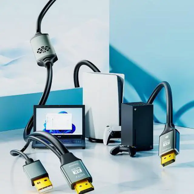 Alt view image 3 of 3 - HDMI 2.1 to DisplayPort 1.4 Cable 6.6FT (2M), 8K@60Hz Active HDMI to DP Converter Cable, 4K@144Hz High Refresh Rate Video Adapter with USB Power for Gaming Monitor, Laptop & Desktop PC