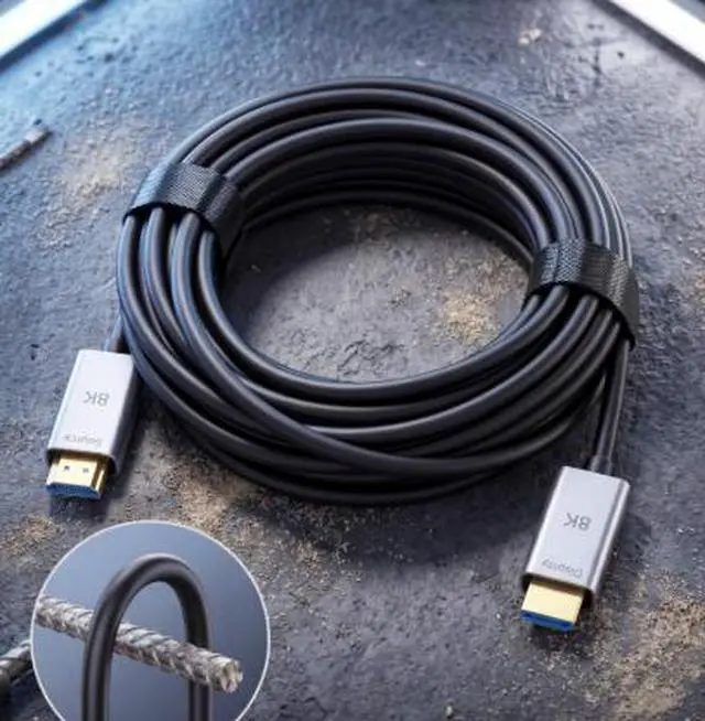 Alt view image 2 of 3 - 10M Fiber Optic HDMI 2.1 Cable 8K@60Hz Ultra HD Cable, HDMI 2.1 High Speed Video Cable for TV, PC, Laptop, Projector, Gaming Monitor, Dynamic HDR Support