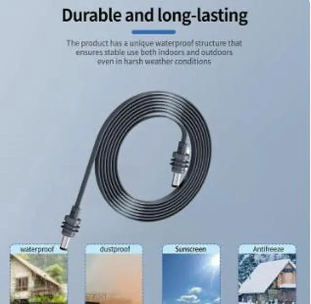 Alt view image 2 of 4 - 10M (33FT) DC to DC Power Extension Cable, 20AWG Flat DC Charging Cable, Waterproof DC Power Cord for Outdoor Equipment, CCTV Camera, LED Light, Solar Power Accessories