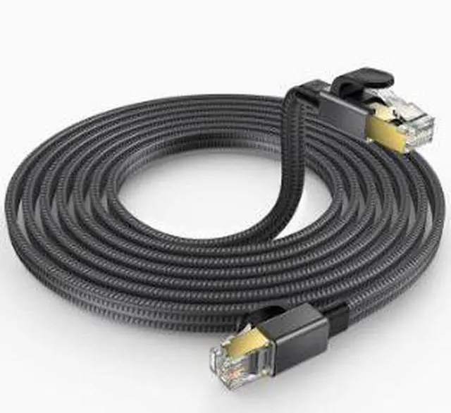 Main image of Cat 8 Ethernet Cable 16.4FT (5M), Flat 40Gbps High Speed Network Cable, 2000MHz Bandwidth RJ45 LAN Cable with Gold-Plated Connectors, Braided Jacket for Gaming PC, Router, Modem & Switch