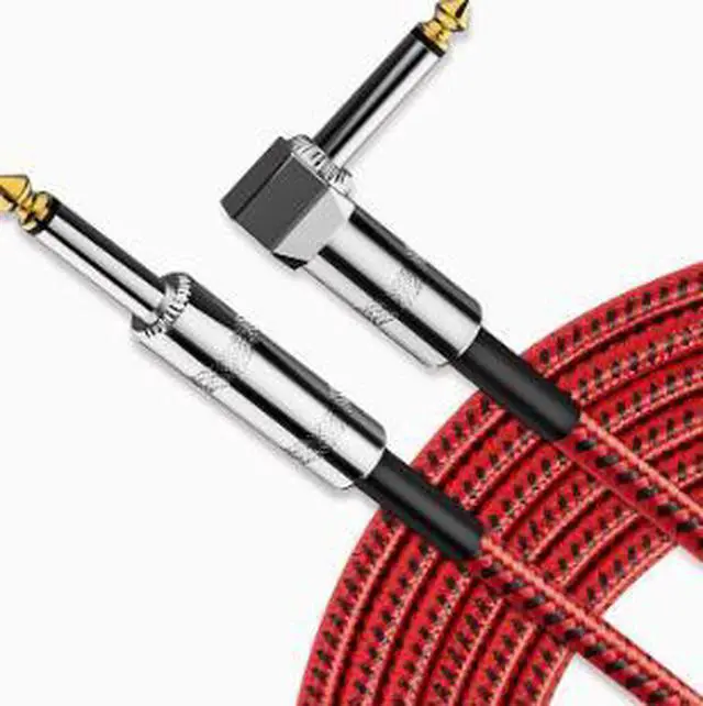 Main image of 6.35mm Audio Cable 16.4FT (5M), 1/4 Inch TS Male to Male Instrument Cable, Stereo Audio Connection Cable for Amplifier, Speaker, Mixer, Guitar, Recording & Studio Equipment Red