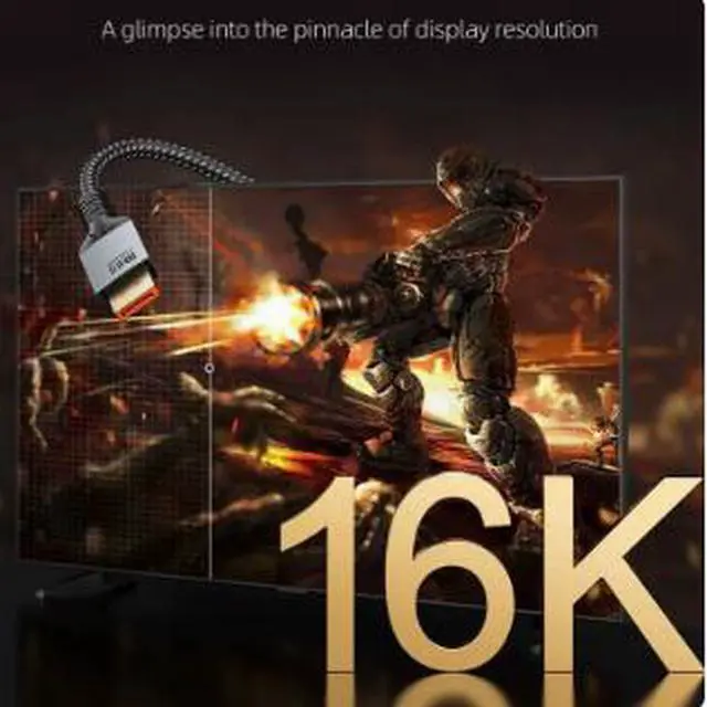 Alt view image 2 of 4 - DisplayPort 2.1 Cable 3.3FT (1M), 80Gbps Ultra High Speed DP Cable Supports 16K@60Hz, 8K@240Hz, 4K High Refresh Rate Gaming Cable for PC, GPU, Monitor & Gaming Display
