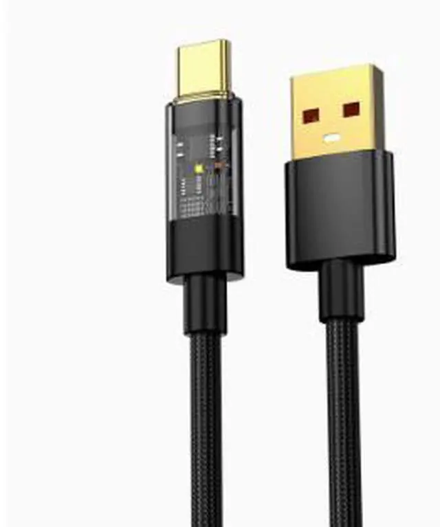 Main image of USB-A to USB-C Charging Cable 6.6FT (2M), 100W Fast Charging Cable with Smart Power-Off Function, Gold-Plated Connector, Nylon Braided Data Cable for Huawei, Honor, Xiaomi & Android Devices