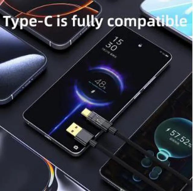 Alt view image 3 of 5 - USB-A to USB-C Charging Cable 6.6FT (2M), 100W Fast Charging Cable with Smart Power-Off Function, Gold-Plated Connector, Nylon Braided Data Cable for Huawei, Honor, Xiaomi & Android Devices