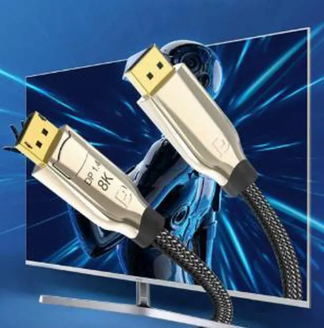 Alt view image 2 of 6 - DisplayPort 1.4 Cable 16.4FT (5M), 8K Ultra HD DP Cable with Gold-Plated Connector, Supports 8K@60Hz, 4K@240Hz, 165Hz, 144Hz High Refresh Rate Gaming Cable for PC, GPU, Monitor & Display