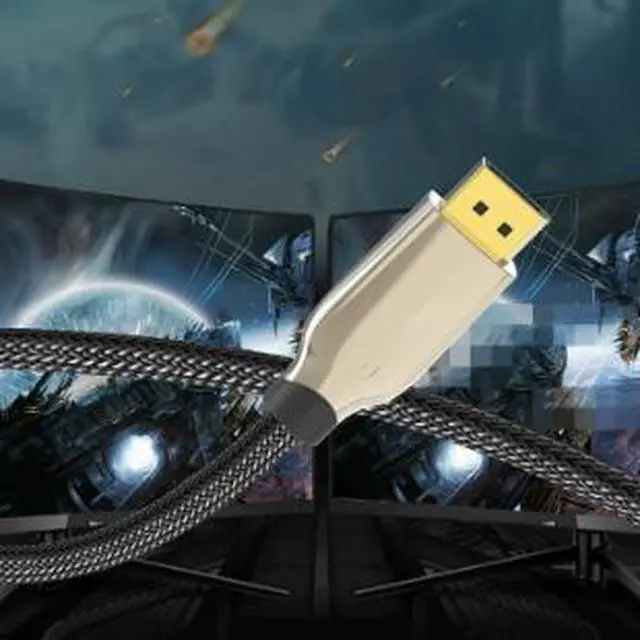 Alt view image 4 of 6 - DisplayPort 1.4 Cable 16.4FT (5M), 8K Ultra HD DP Cable with Gold-Plated Connector, Supports 8K@60Hz, 4K@240Hz, 165Hz, 144Hz High Refresh Rate Gaming Cable for PC, GPU, Monitor & Display