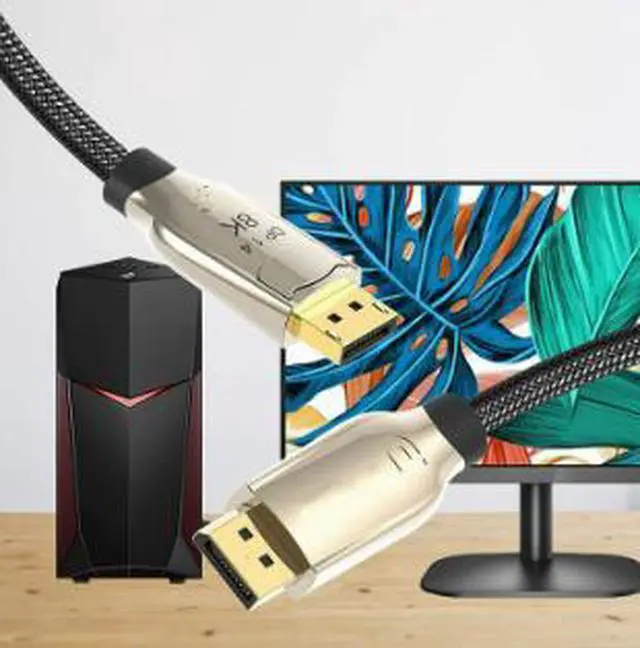 Alt view image 5 of 6 - DisplayPort 1.4 Cable 16.4FT (5M), 8K Ultra HD DP Cable with Gold-Plated Connector, Supports 8K@60Hz, 4K@240Hz, 165Hz, 144Hz High Refresh Rate Gaming Cable for PC, GPU, Monitor & Display