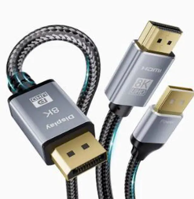 Main image of HDMI to DisplayPort Cable 3.3FT (1M), 4K@60Hz Active Video Converter Cable with Gold-Plated Connectors, Nylon Braided Design for Laptop, PC, Monitor & Display