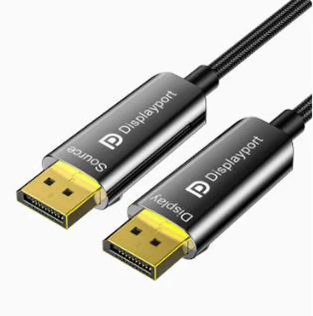 Alt view image 3 of 5 - Fiber Optic DisplayPort 1.4 Cable 32.8FT (10M), 8K Ultra HD DP Cable Supports 8K@60Hz, 4K@144Hz/165Hz, Gold-Plated Connector for Gaming PC, GPU, Monitor & Display