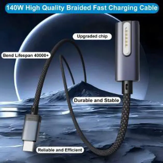 Alt view image 5 of 5 - USB-C to MagSafe 3 Cable 6.6FT (2M), 140W PD Fast Charging Cable with Magnetic Connector for MacBook Pro, Compatible with MacBook Air & USB-C Power Adapters