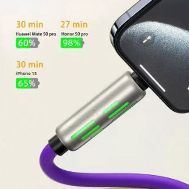Alt view image 2 of 4 - 4-in-1 Fast Charging Cable 4FT (1.2M), 240W PD Quick Charge Multi-Function USB Cable with Tinned Copper Core for iPhone, Android, USB-C Devices & More