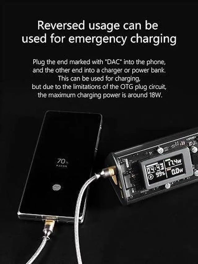 Alt view image 2 of 6 - TC05 M2 USB-C 2.0 to USB-C OTG 9 cm Decoding Data Cable, Reversed Usage Can Be for Emergency Charging