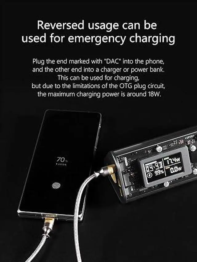 Alt view image 3 of 4 - TC05 M2 USB-C 2.0 to USB-C OTG 100 cm Decoding Data Cable, Reversed Usage Can Be for Emergency Charging
