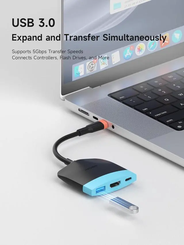 Alt view image 3 of 7 - Hagibis Switch2 Dock for Switch 1/2/OLED, Portable TV Dock Charging Docking Station with HDMI and USB 3.0 Port Replacement Base Dock Set Type C to HDMI TV Adapter for MacBook Pro Air