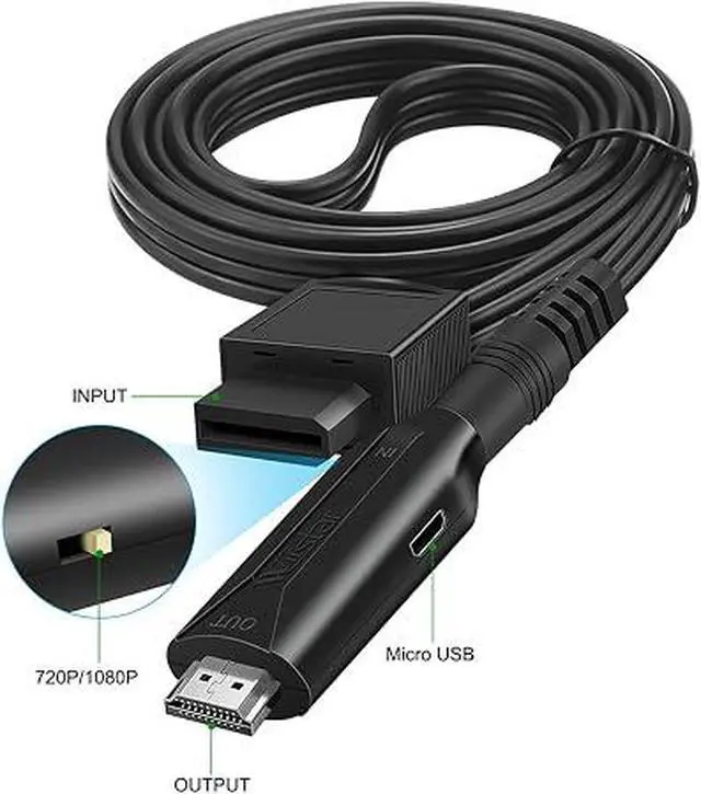 Alt view image 2 of 7 - Wii to HDMI 1M(3.2FT) Cable Converter,1080P/ 720P Wii HDMI Adapter Output Video Audio Wii HDMI Converter Supports All Wii Display Modes, NTSC .Compatible with Wii, Wii U, HDTV