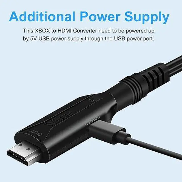 Alt view image 3 of 6 - HD Link HDMI Cable for Original Xbox to HDMI Adapter Video Audio Converter Adapter for Original Xbox Console Signal to 1080/720p Output (1M(3.2FT)