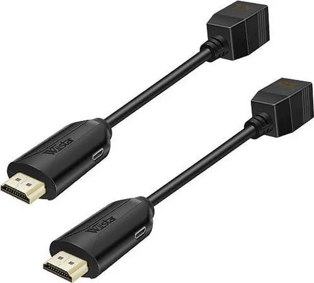 Main image of HDMI Over Ethernet Cat5e / Cat6 RJ45 Ethernet Cable, Male to Female HDMI to RJ45 Ethernet Network Converter 2 Ports up to 196ft/60m Transmitter Receiver Power On Support Full 1080p from Displays