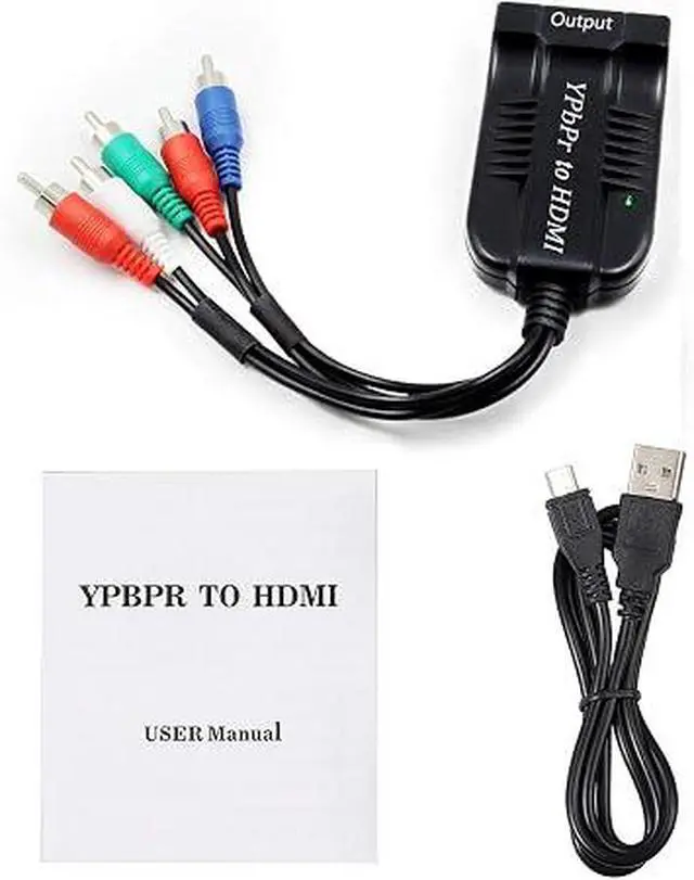 Alt view image 6 of 6 - Male Component to HDMI Converter, 5RCA Component RGB YPbPr to HDMI Converter Supports 1080P