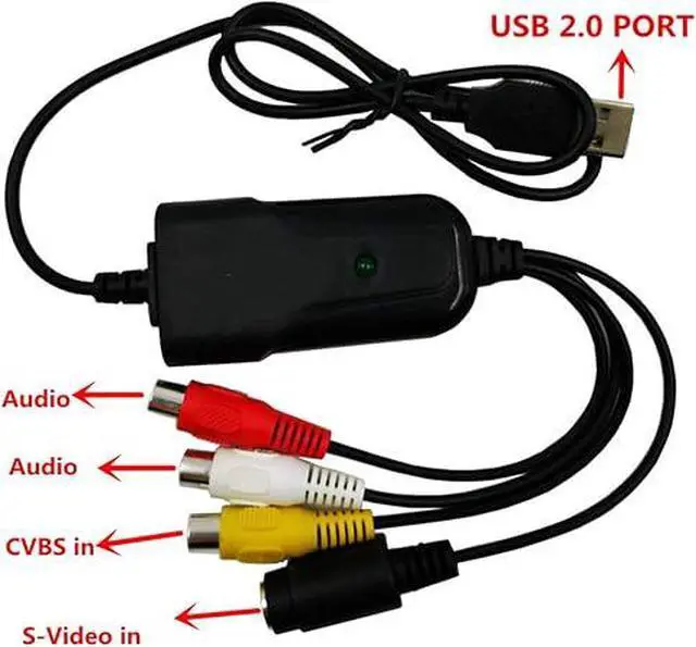 Alt view image 3 of 6 - Portable USB 2.0 AV/RCA Composite and S-Video Audio Video Capture Card Adapter VHS DVD