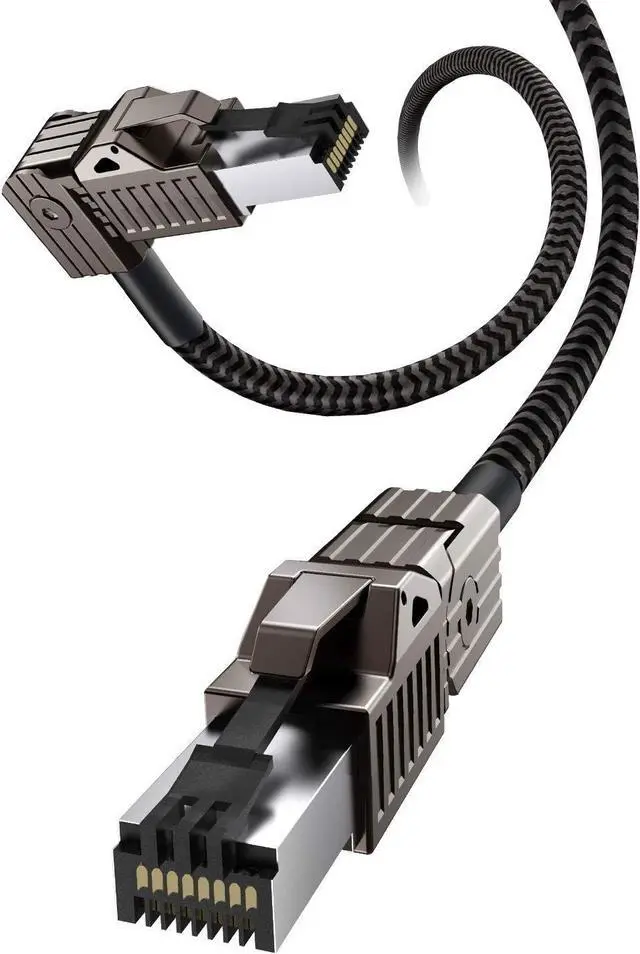 Main image of CAT8 Ethernet Cable, Hagibis 360° LAN Network Cable with Zinc Alloy RJ45, Braided 24AWG 40Gbps 2000Mhz Patch Cord High Speed for Gaming, PS4, Xbox, Modem, Router, PC, Laptop
