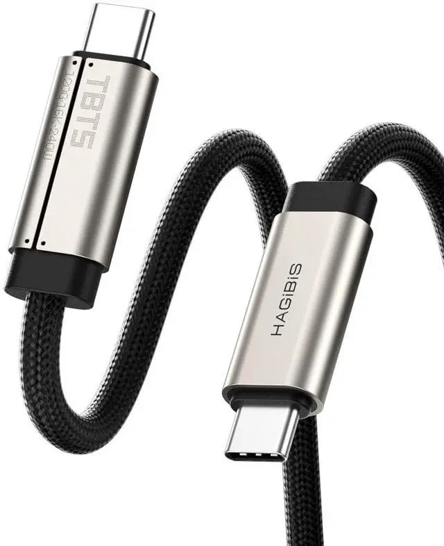 Main image of TBT5 Cable (Intel Certified), 120Gbps Data Transfer, 240W Fast Charging, 16K@60Hz Display USB-C Cable, for Thunderbolt 5/4/3, USB4, iPhone 17/16/15, MacBook, Laptops (Titanium, 3.3ft)