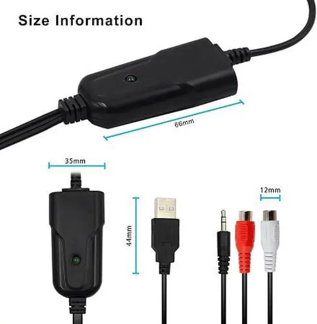 Alt view image 5 of 5 - USB Audio Capture Card Grabber for Window 10/11/8/7 / 2000/XP and Vista, Seven,Audio Grabber for Vinyl Cassette Tapes,MD, Phono to Digital MP3 Converter from 3.5mm and R/L Audio Connector